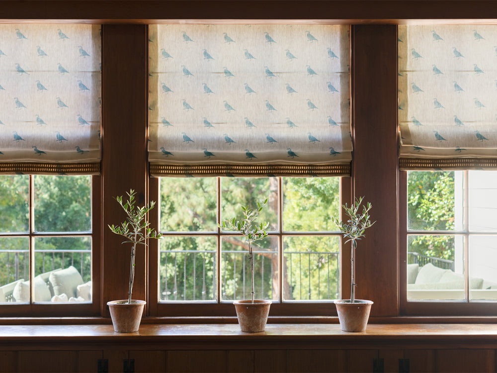 california quail linen fabric by nathan turner pink