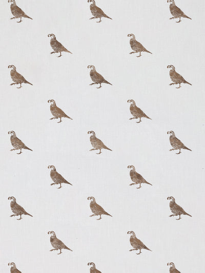 'California Quail' Linen Fabric by Nathan Turner - Brown