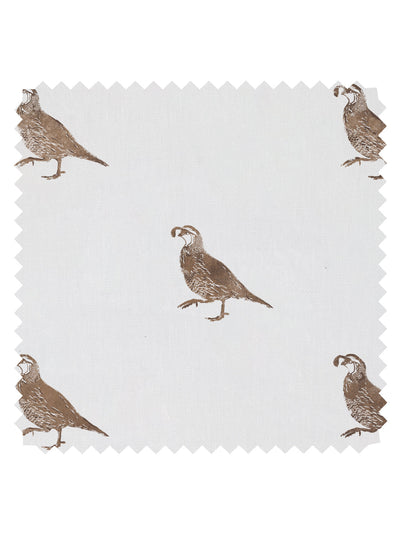 'California Quail' Linen Fabric by Nathan Turner - Brown