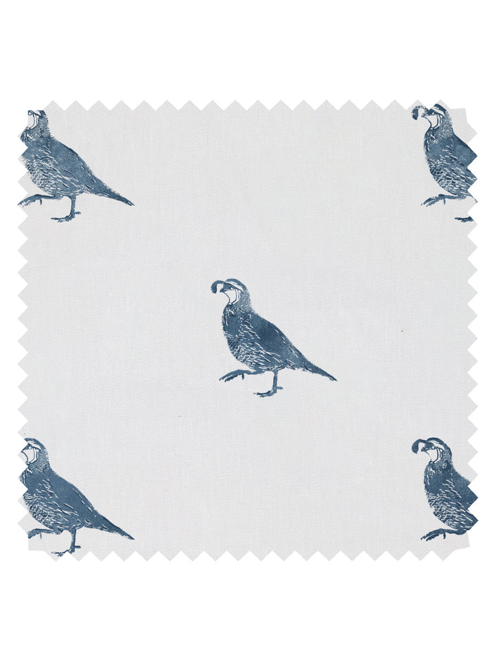 california quail linen fabric by nathan turner darker blue
