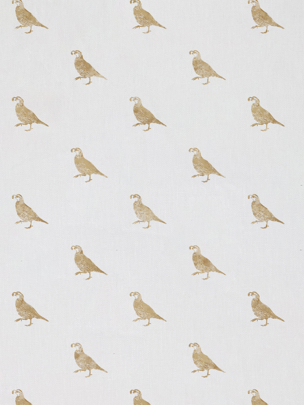 'California Quail' Linen Fabric by Nathan Turner - Gold