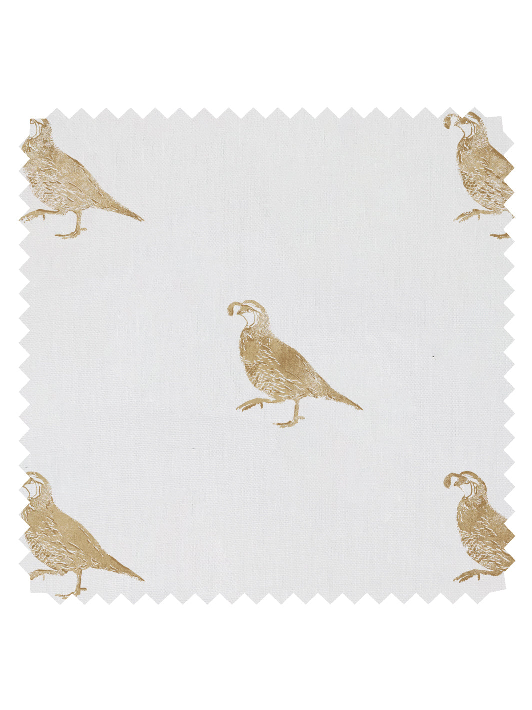 'California Quail' Linen Fabric by Nathan Turner - Gold
