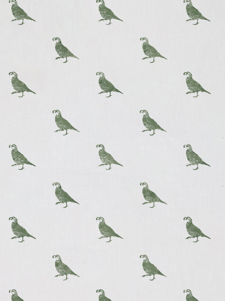california quail linen fabric by nathan turner green