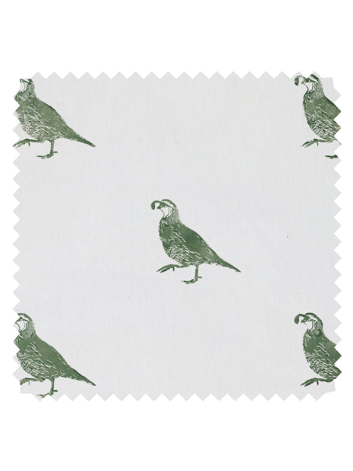 california quail linen fabric by nathan turner green