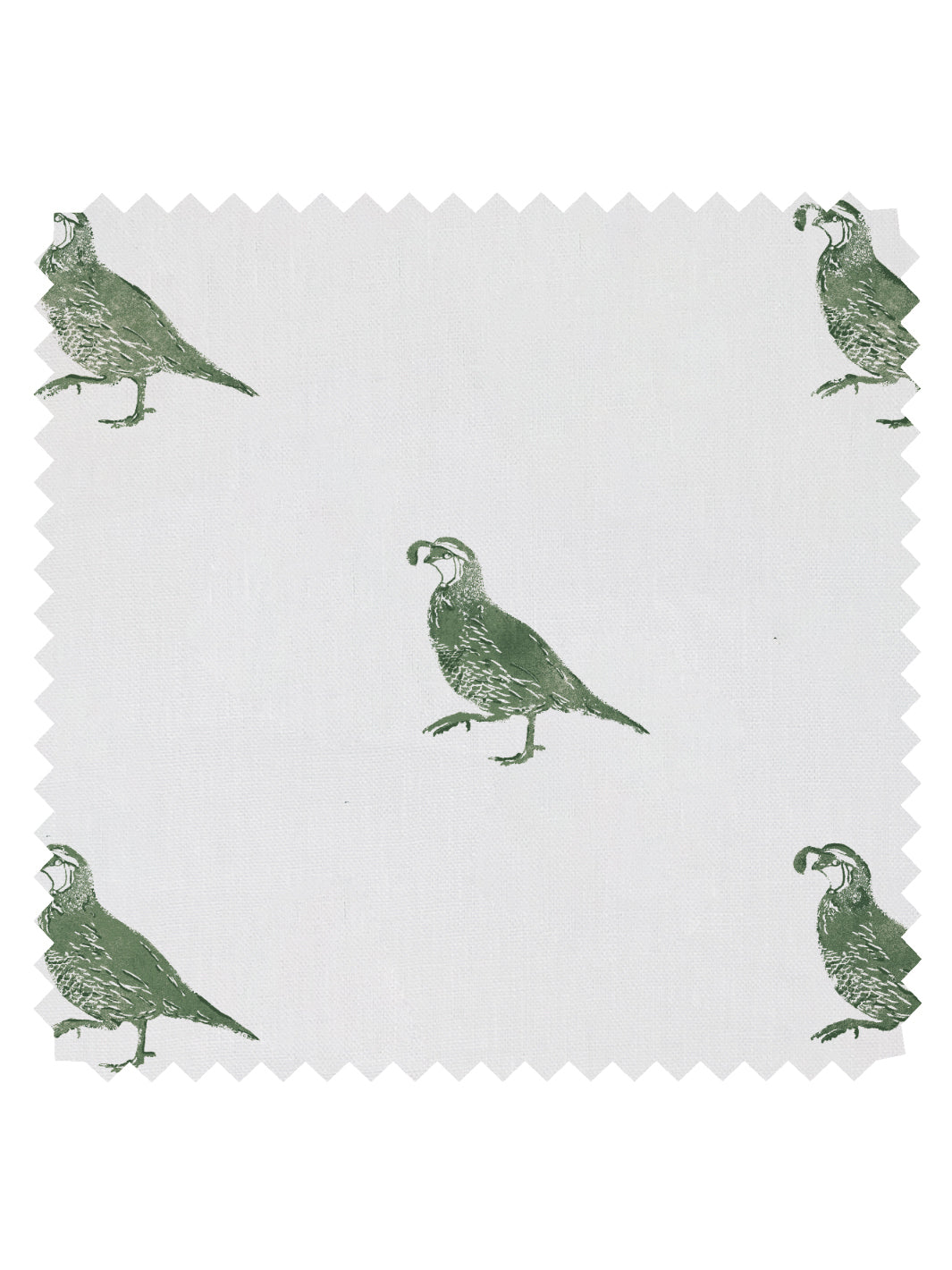 california quail linen fabric by nathan turner green