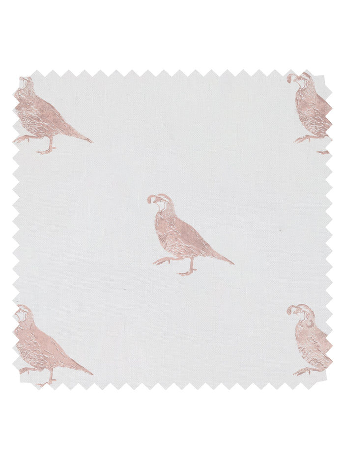 California Quail' Linen Fabric by Nathan Turner - Pink