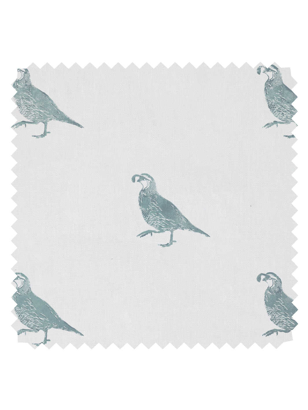 'California Quail' Linen Fabric by Nathan Turner - Seafoam