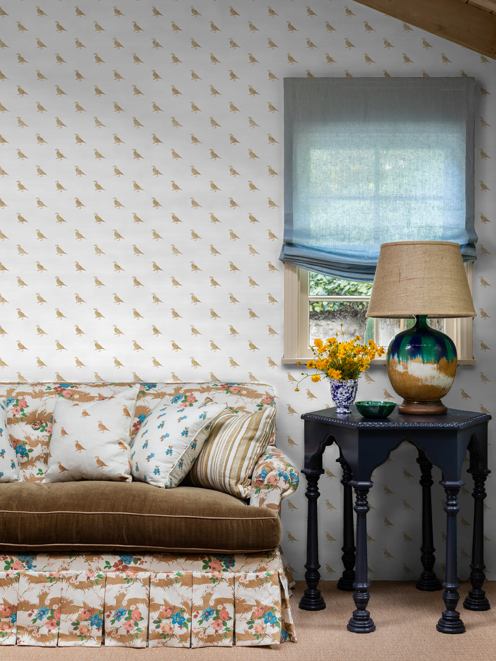 california quail grasscloth wallpaper by nathan turner gold