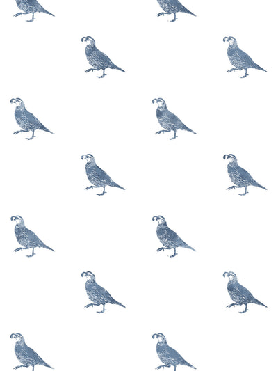 'California Quail' Wallpaper by Nathan Turner - Darker Blue