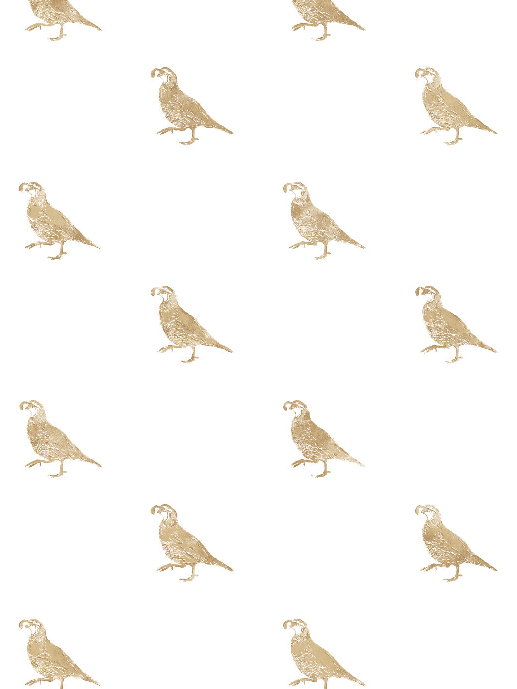 'California Quail' Wallpaper by Nathan Turner - Gold