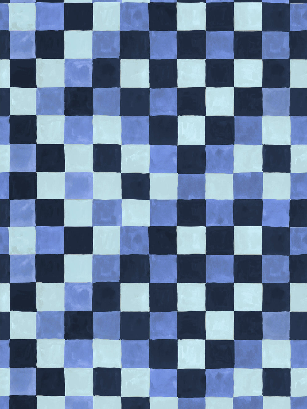 'Canyon Check' Wallpaper in Lake Blue - Design Pattern