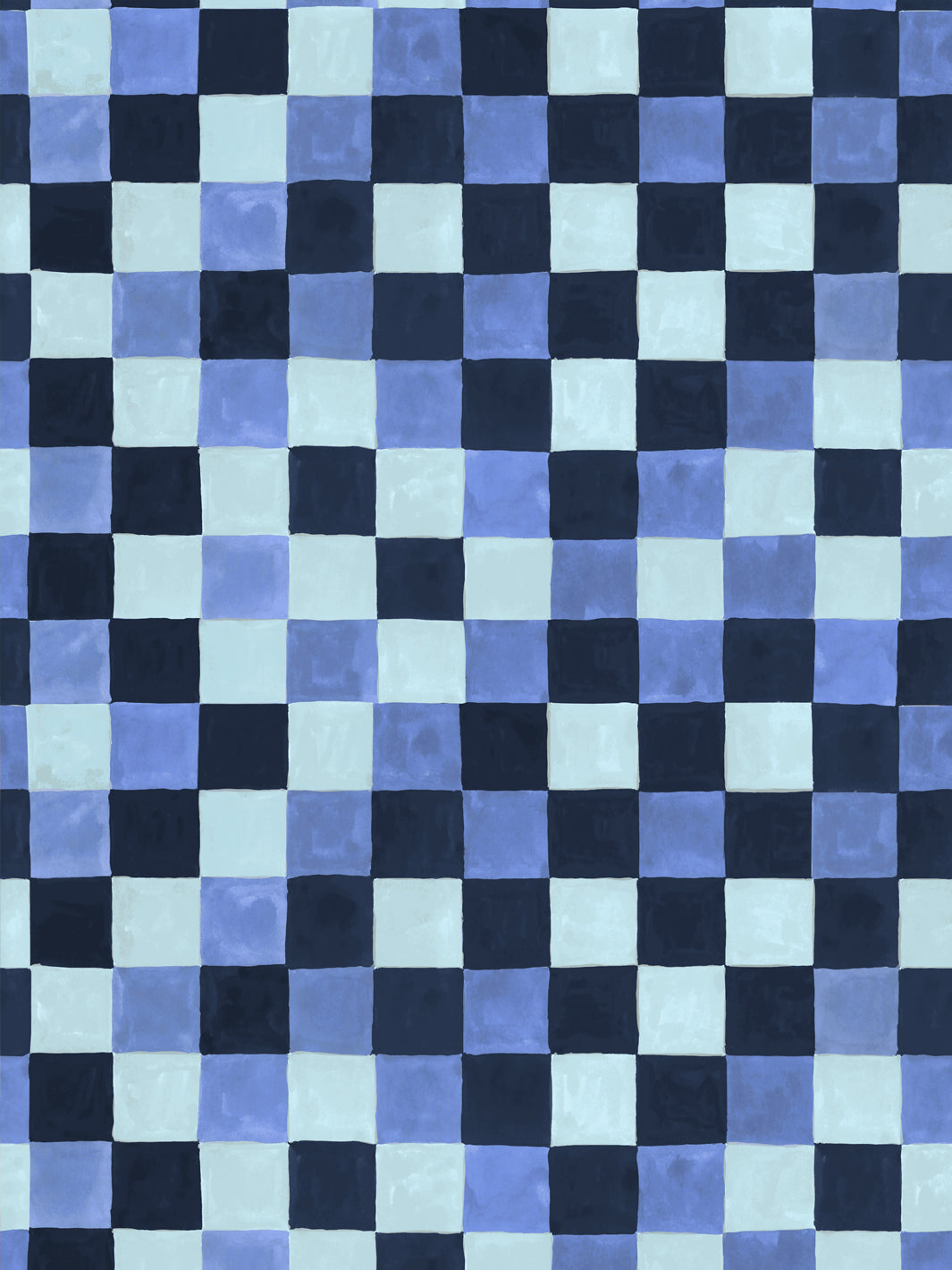 'Canyon Check' Wallpaper in Lake Blue - Design Pattern