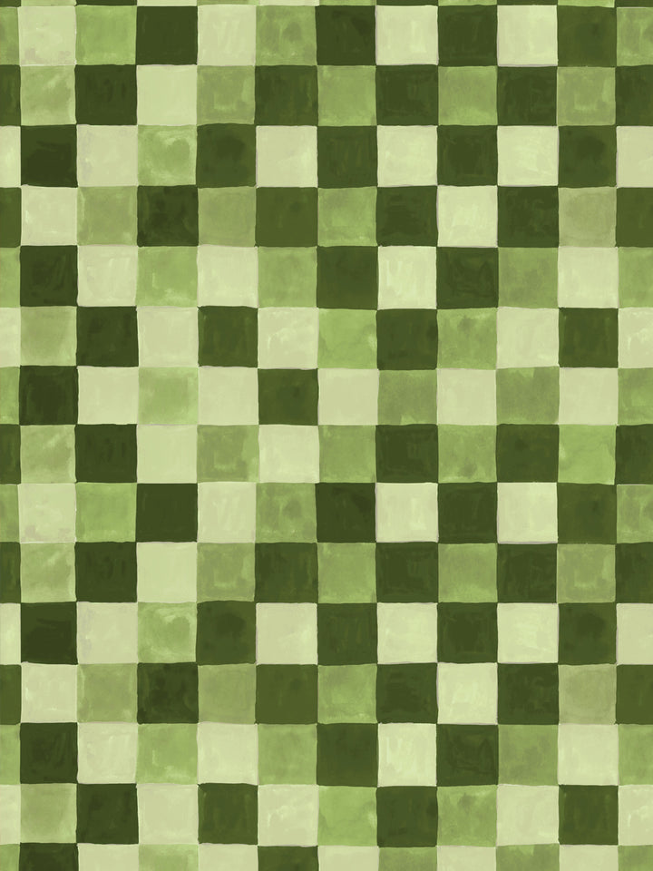 'Canyon Check' Wallpaper in Olive Grove - Design Pattern