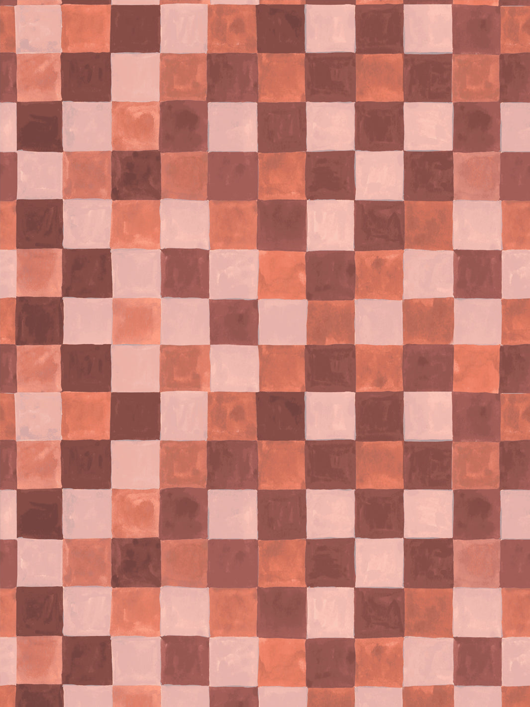 'Canyon Check' Wallpaper in Peach Rose - Design Pattern