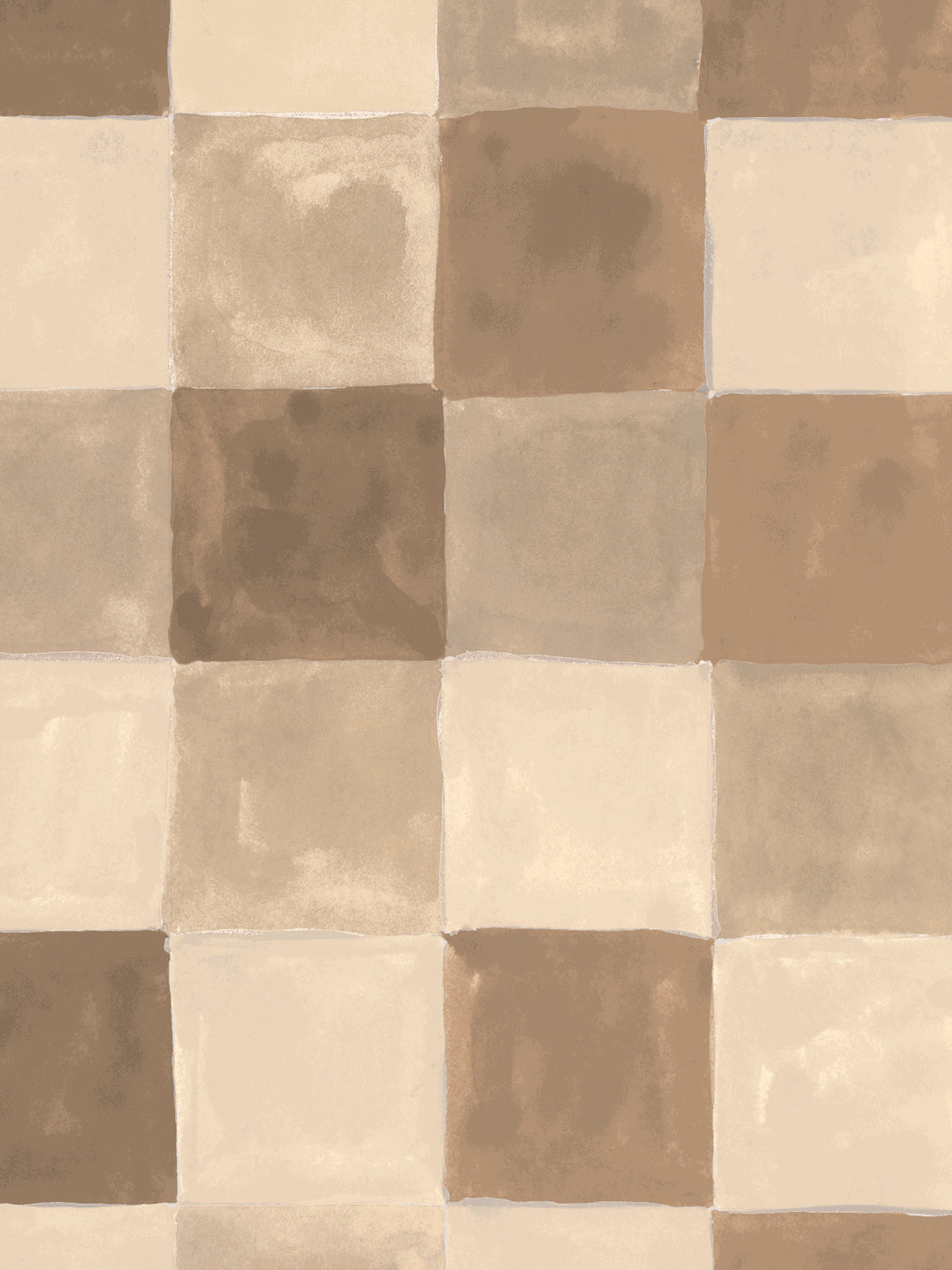 'Canyon Check' Wallpaper in Sand - Detail Close-Up