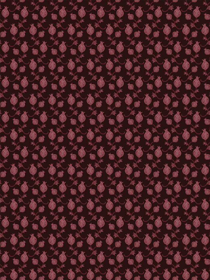 'Carmen Antiqua' Wallpaper by Wallshoppe - Charred Oak Merlot