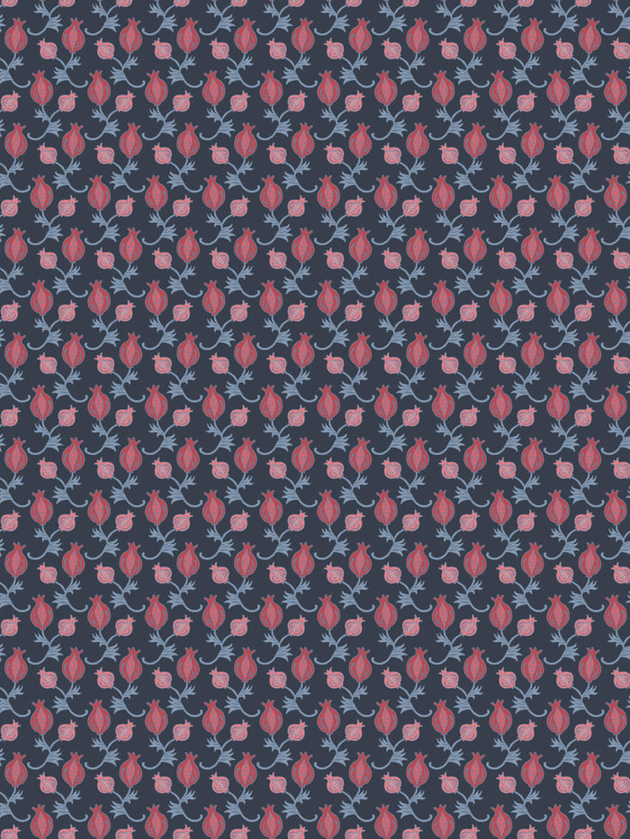 'Carmen Antiqua' Wallpaper by Wallshoppe - Midnight Pomegranate