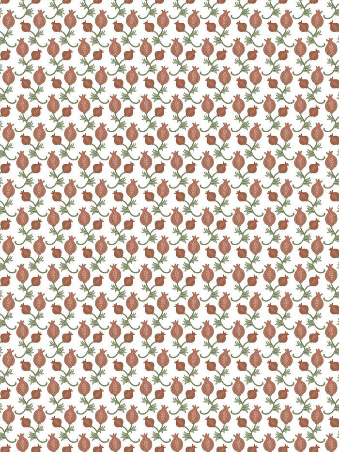 'Carmen Antiqua' Wallpaper by Wallshoppe - Tomato Basil