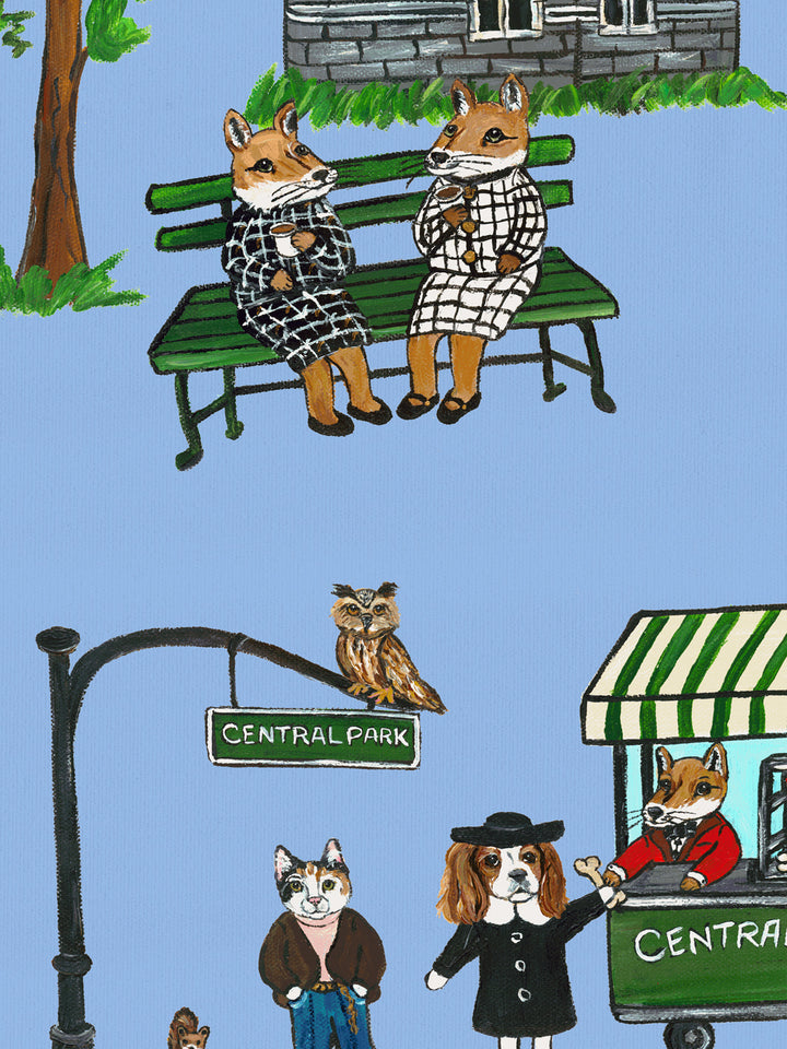 'Central Park' Wallpaper by Carly Beck City Blue - Blue