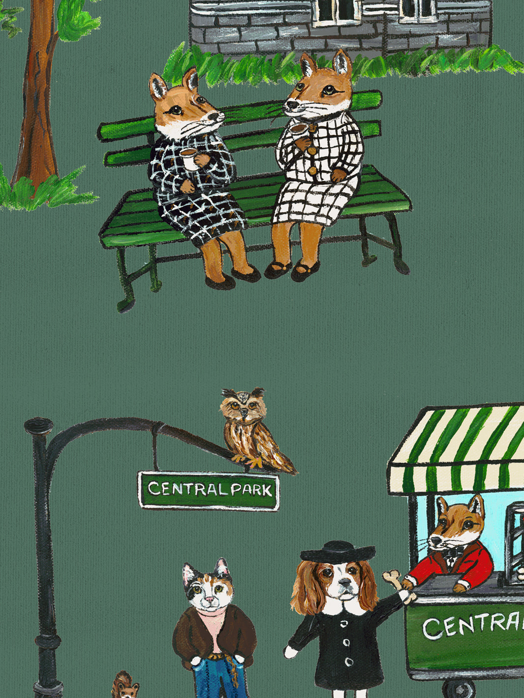'Central Park' Wallpaper by Carly Beck City Blue - Juniper
