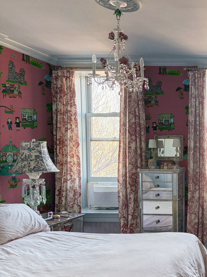 'Central Park' Wallpaper by Carly Beck City Blue - Rose
