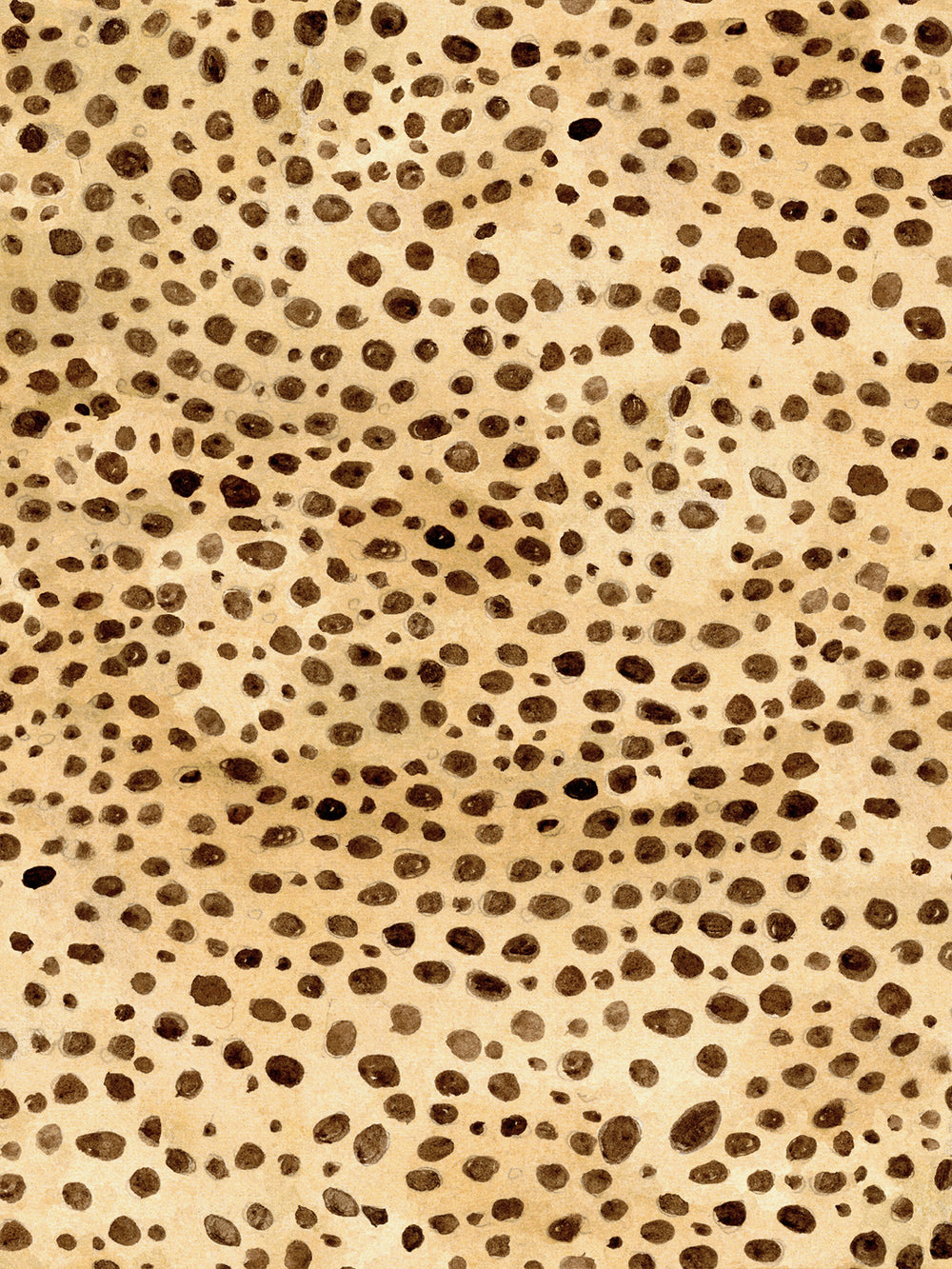 Cheetah print wallpaper with tan and dark brown spotted pattern