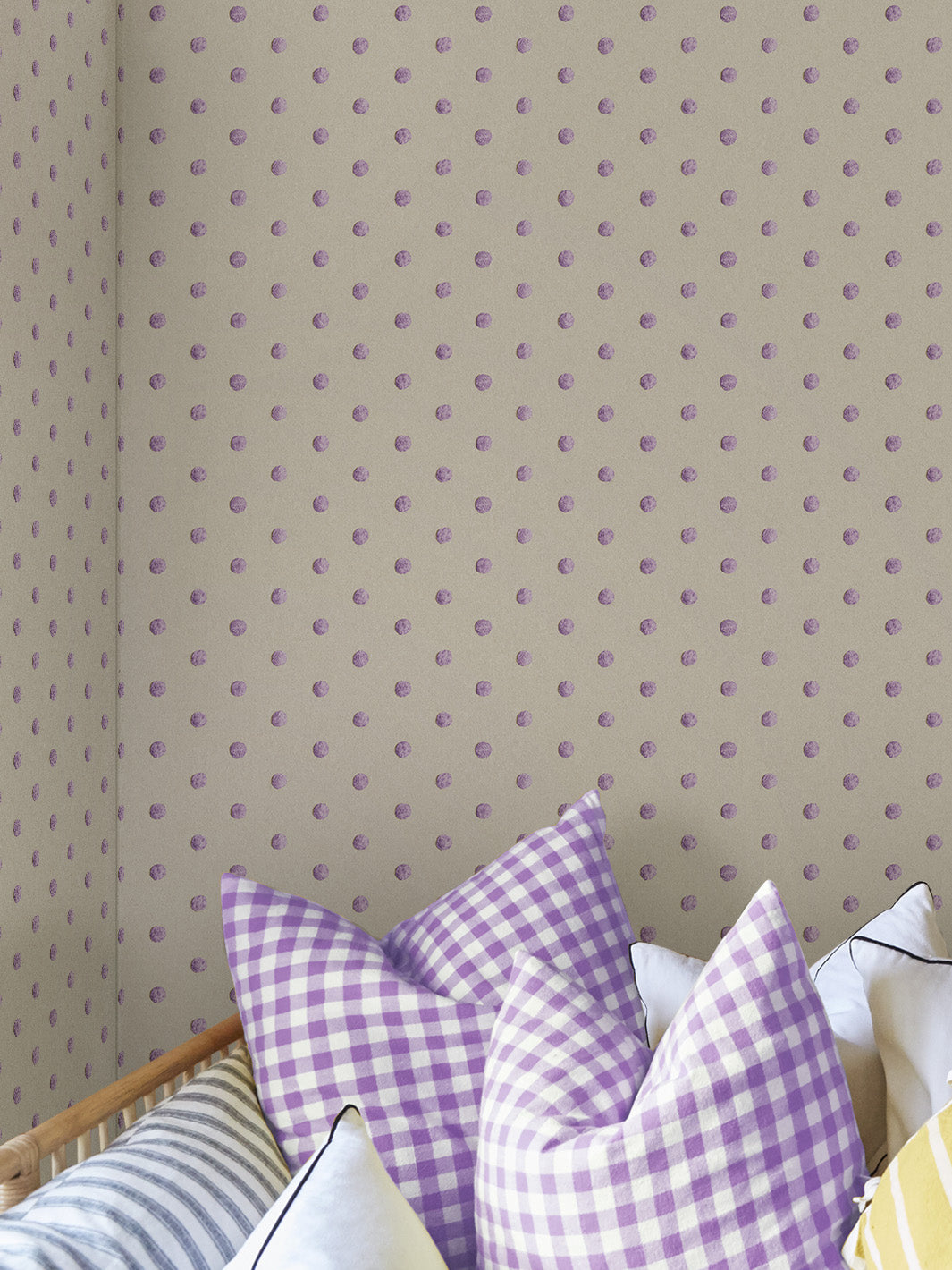'Chenille Dots Small' Wallpaper by Chris Benz - Lilac