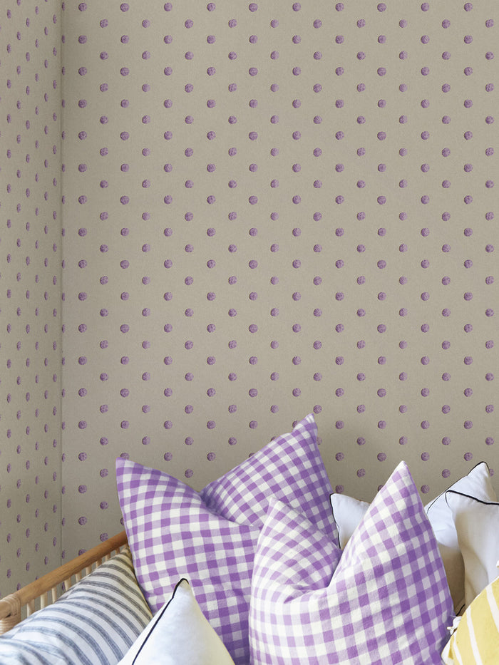 'Chenille Dots Small' Wallpaper by Chris Benz - Lilac