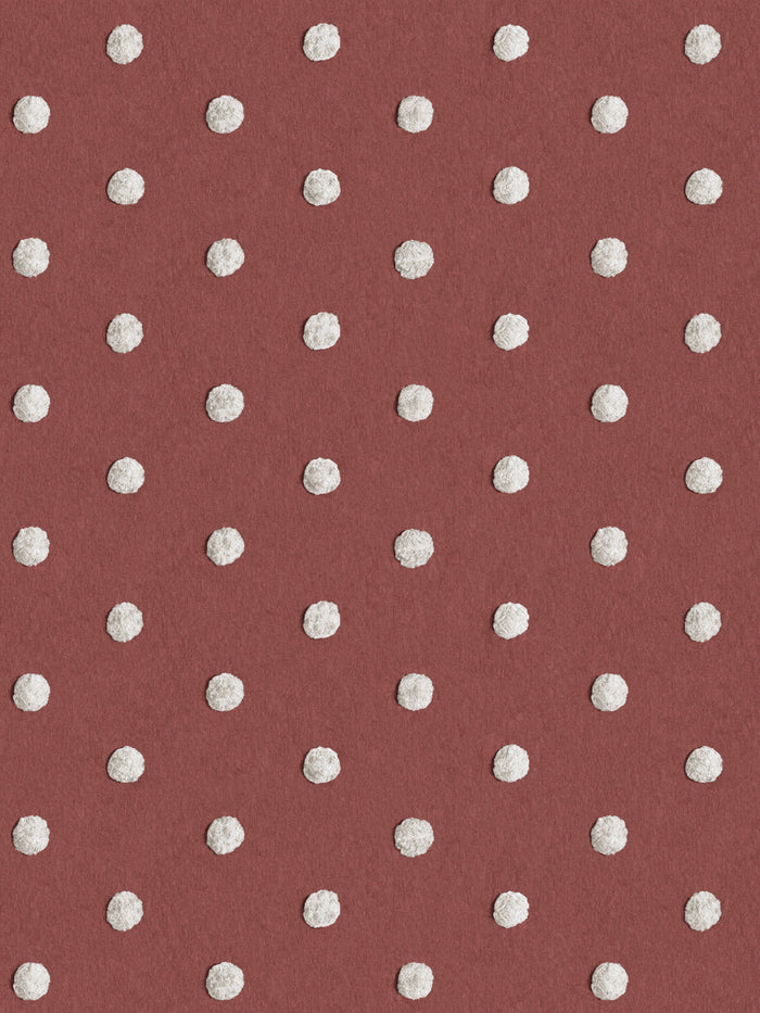 'Chenille Dots Small' Wallpaper by Chris Benz - Red