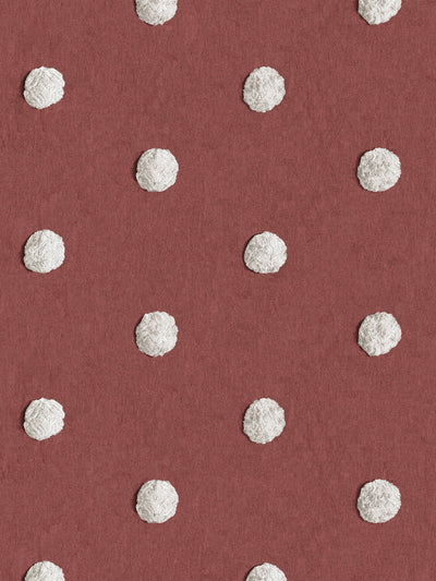 'Chenille Dots Small' Wallpaper by Chris Benz - Red