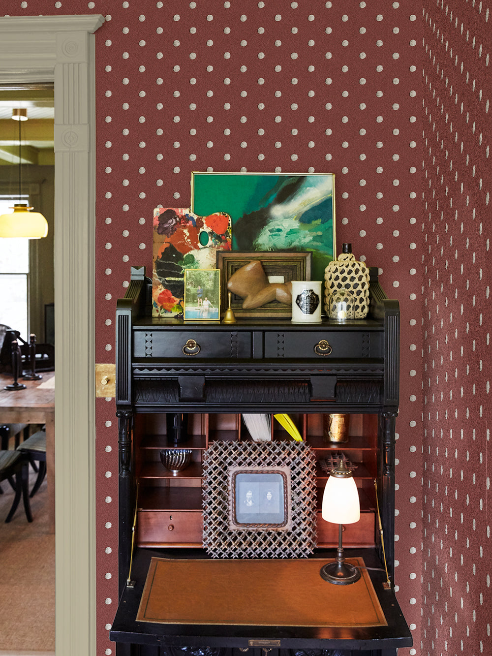 chenille-dots-small-wallpaper-by-chris-benz-red