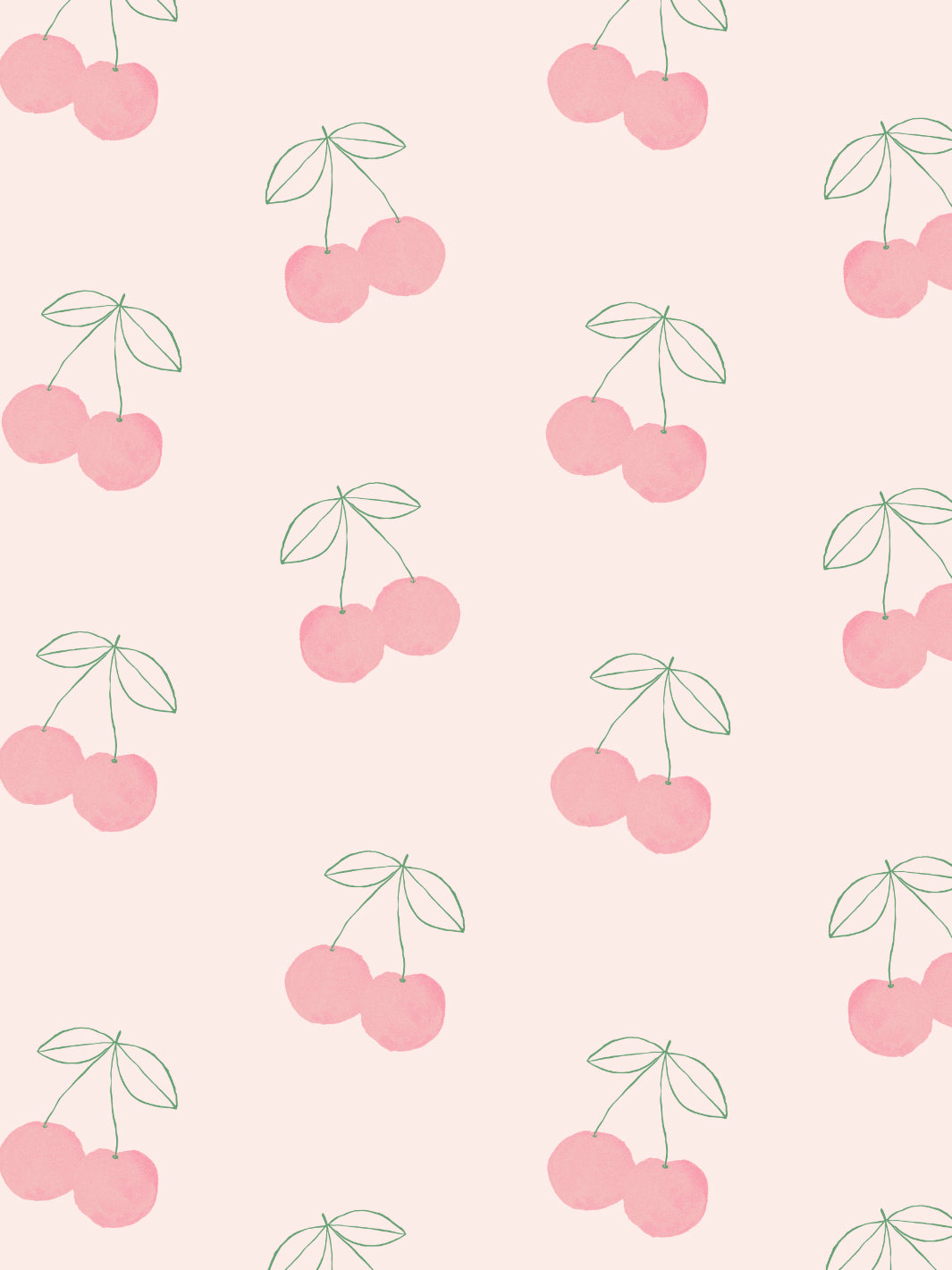 Cherries' Wallpaper by Tea Collection - Pale Pink