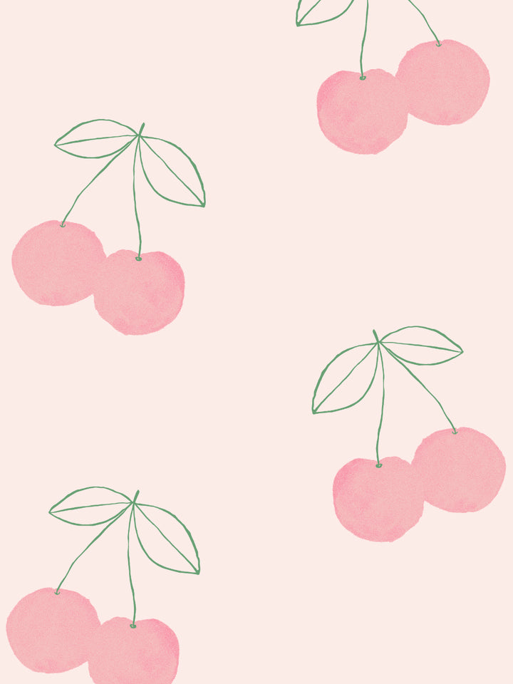 Cherries' Wallpaper by Tea Collection - Pale Pink