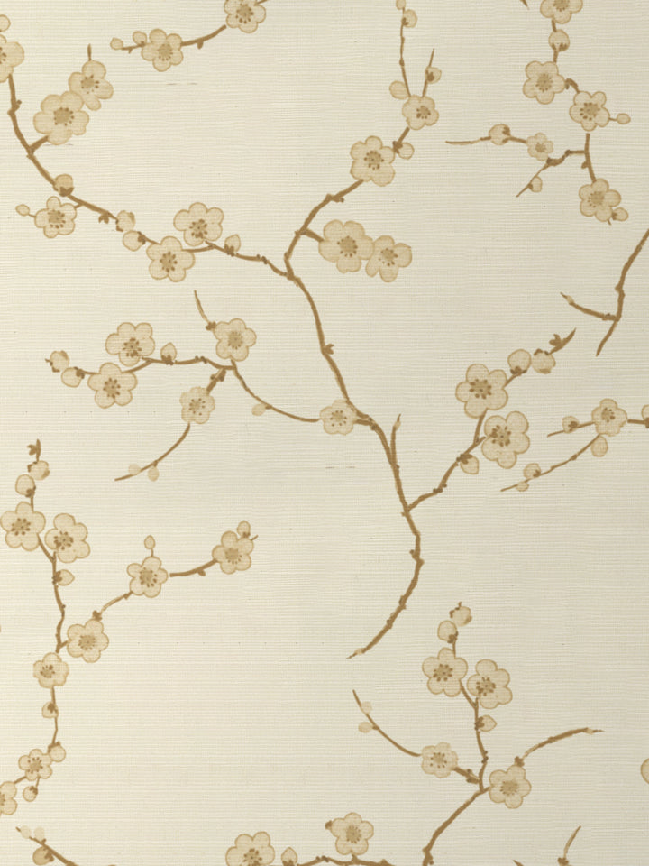 cherry blossom grasscloth wallpaper by nathan turner gold