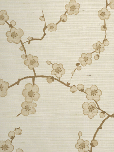 'Cherry Blossom' Grasscloth Wallpaper by Nathan Turner - Gold
