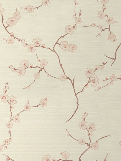 'Cherry Blossom' Grasscloth Wallpaper by Nathan Turner - Pink