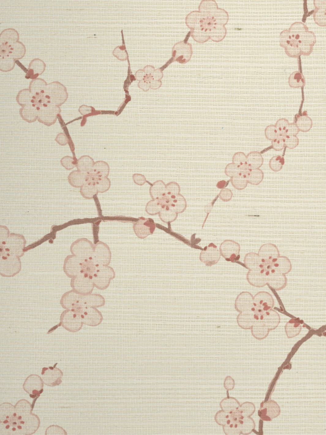 'Cherry Blossom' Grasscloth Wallpaper by Nathan Turner - Pink