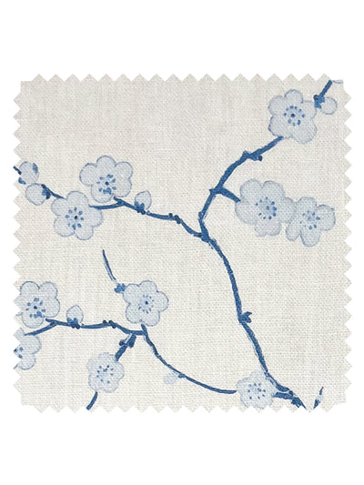 'Cherry Blossom' Linen Fabric by Nathan Turner - Blue