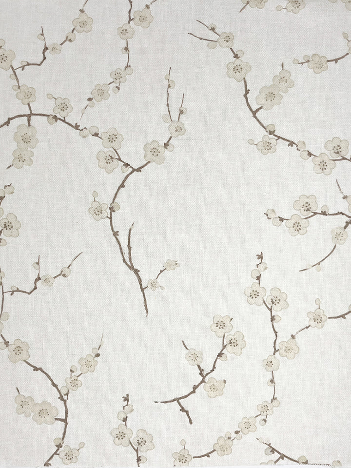 cherry blossom linen fabric by nathan turner neutral