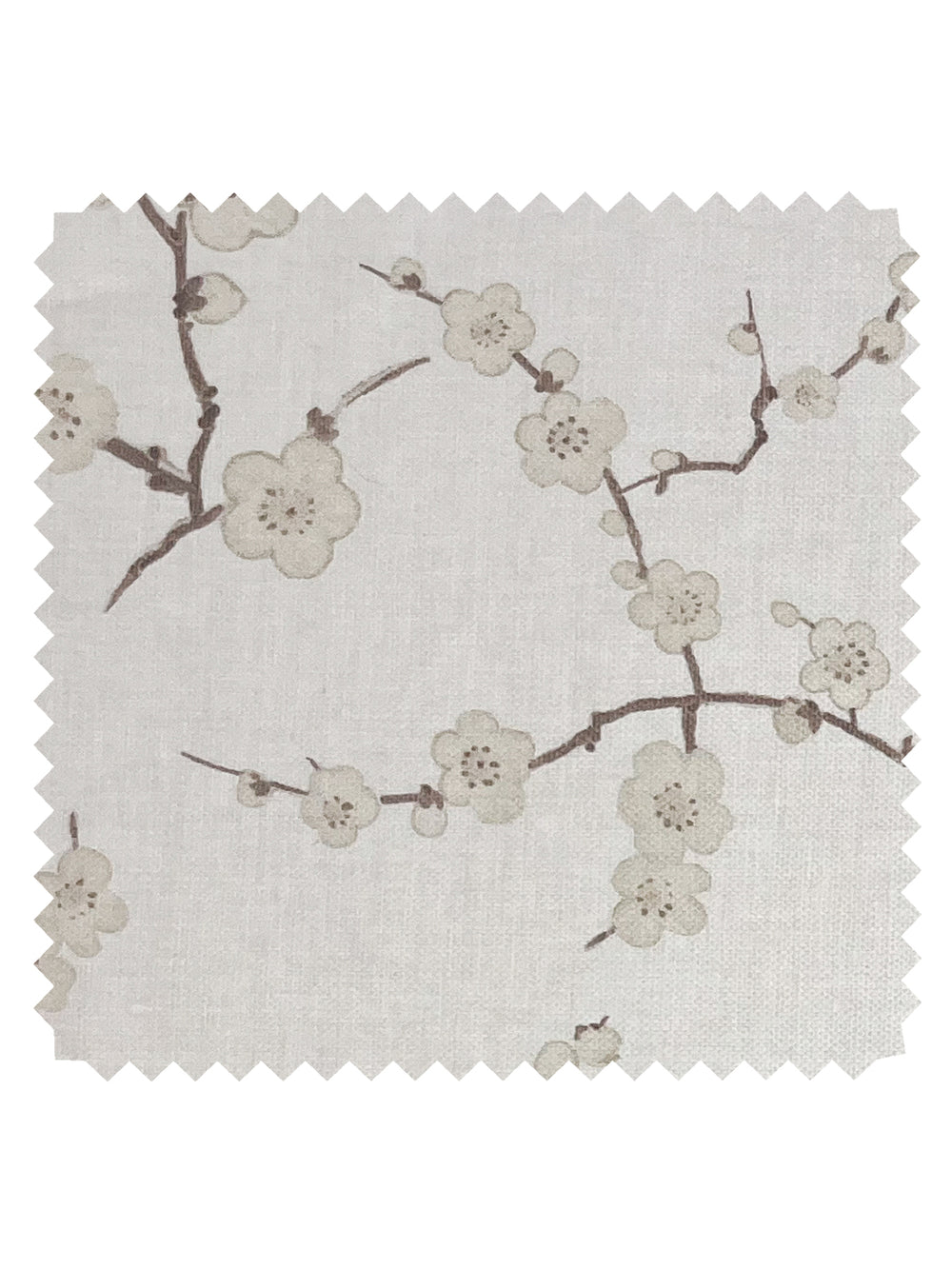 cherry blossom linen fabric by nathan turner neutral