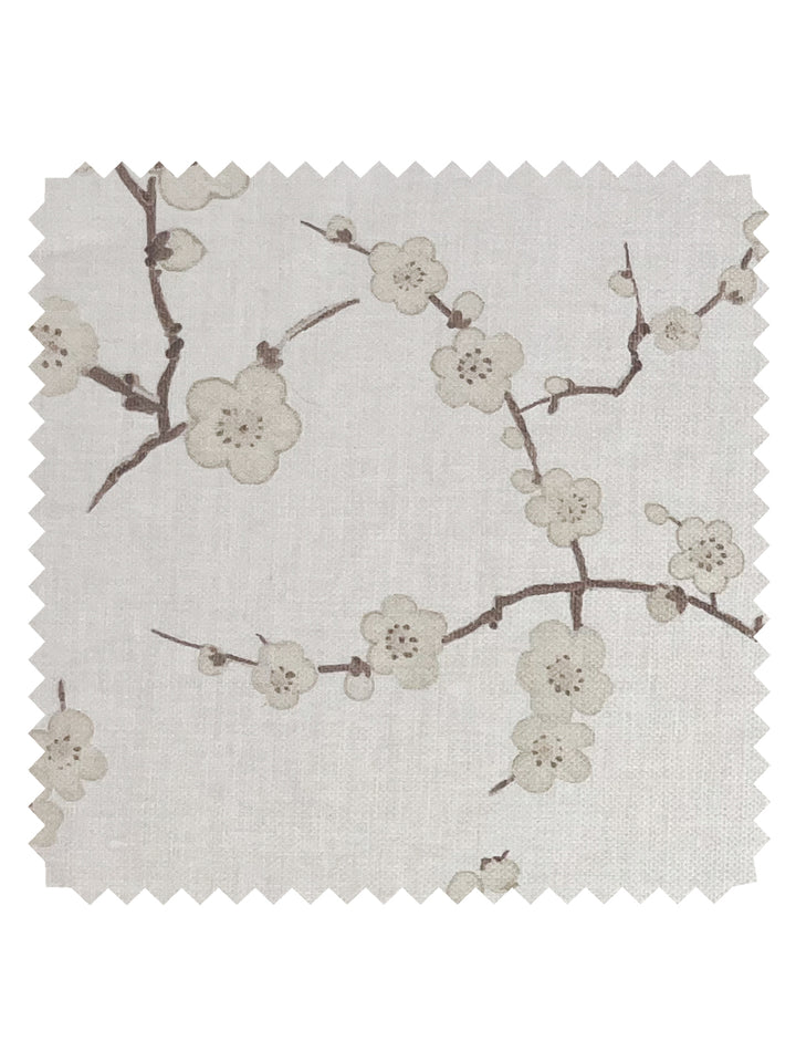 cherry blossom linen fabric by nathan turner neutral