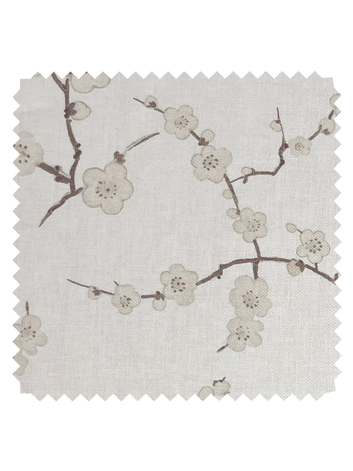 cherry blossom linen fabric by nathan turner neutral