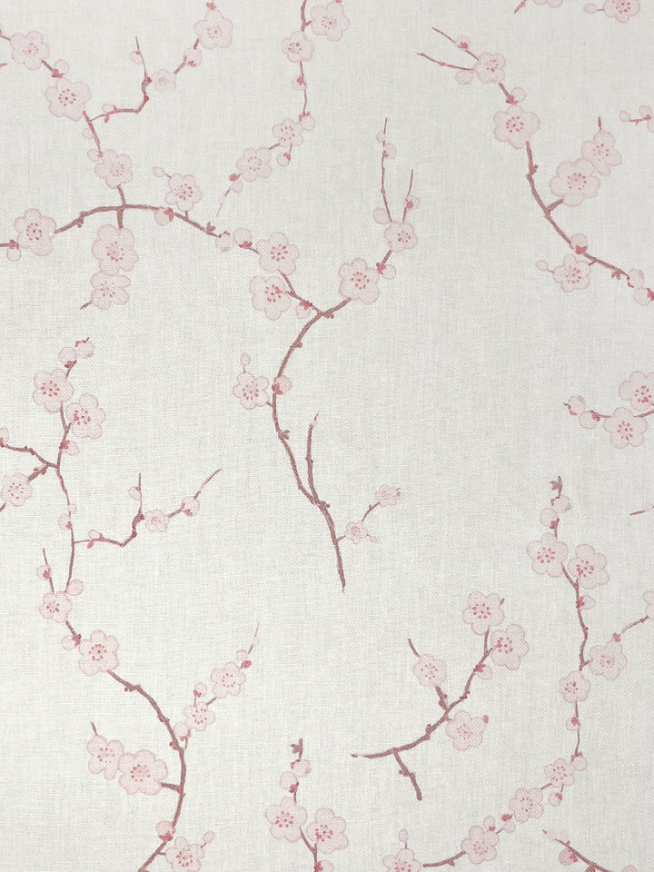 cherry blossom linen fabric by nathan turner pink