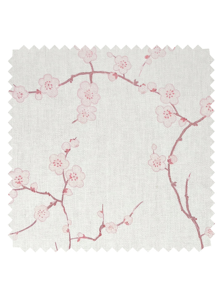 cherry blossom linen fabric by nathan turner pink
