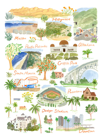 LA Landmarks Art Print