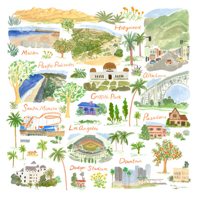 LA Landmarks Art Print
