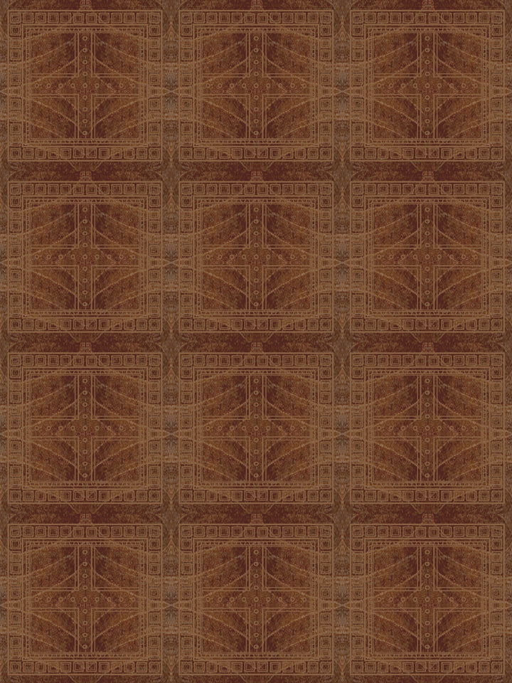 'Clubhouse Macro' Wallpaper by Flint Wood & Hicks - Chestnut