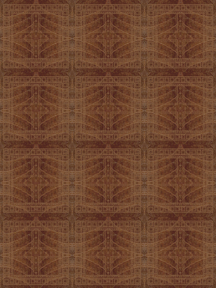 'Clubhouse Macro' Wallpaper by Flint Wood & Hicks - Chestnut