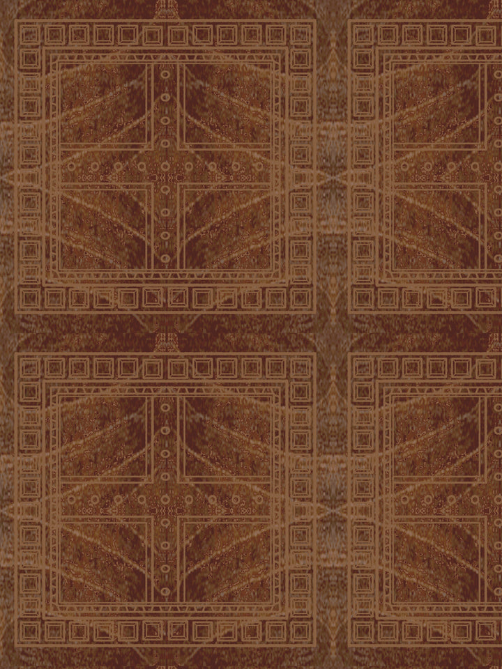 'Clubhouse Macro' Wallpaper by Flint Wood & Hicks - Chestnut