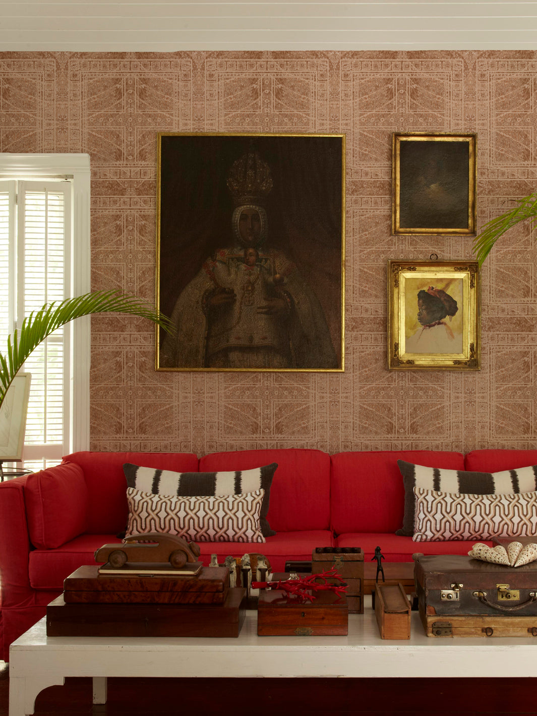 'Clubhouse Macro' Wallpaper by Flint Wood & Hicks - Oak